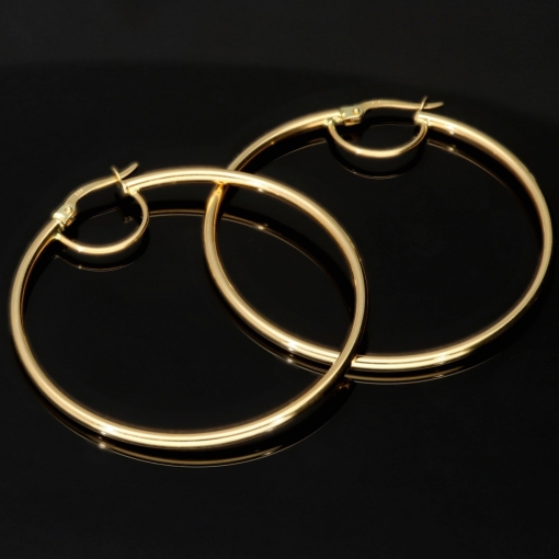 Zeitlose Creolen aus edlem, glänzend poliertem 14K / 585 Gold (Gelbgold)