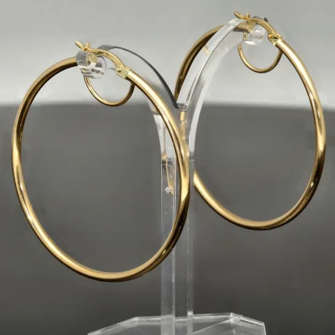 Zeitlose Creolen aus edlem, glänzend poliertem 14K / 585 Gold (Gelbgold)