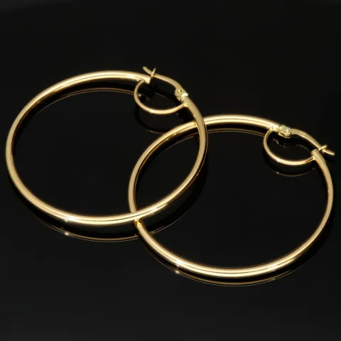 Zeitlose Creolen aus edlem, glänzend poliertem 14K / 585 Gold (Gelbgold)
