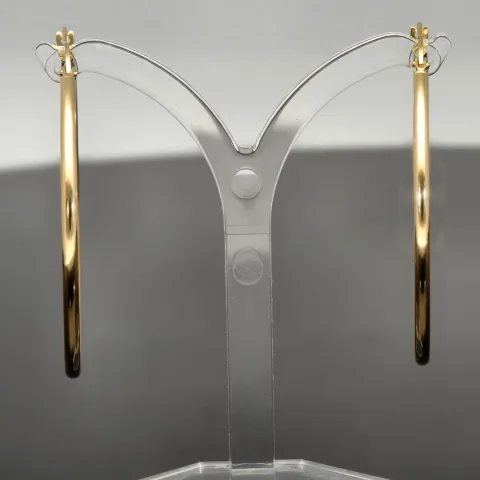 Zeitlose Creolen aus edlem, glänzend poliertem 14K / 585 Gold (Gelbgold)