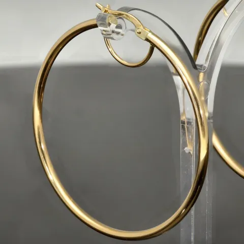 Zeitlose Creolen aus edlem, glänzend poliertem 14K / 585 Gold (Gelbgold)