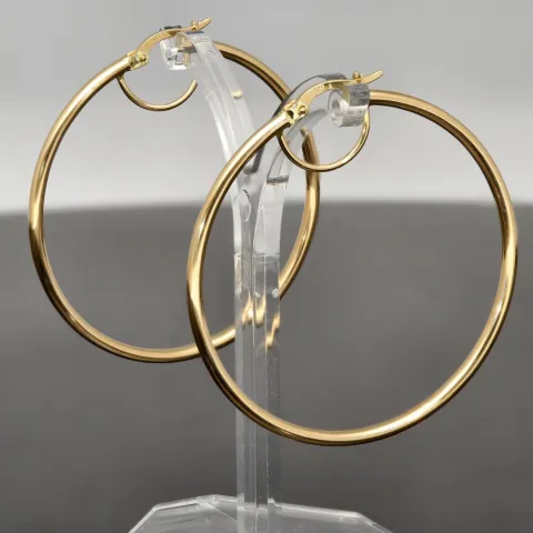 Zeitlose Creolen aus edlem, glänzend poliertem 14K / 585 Gold (Gelbgold)