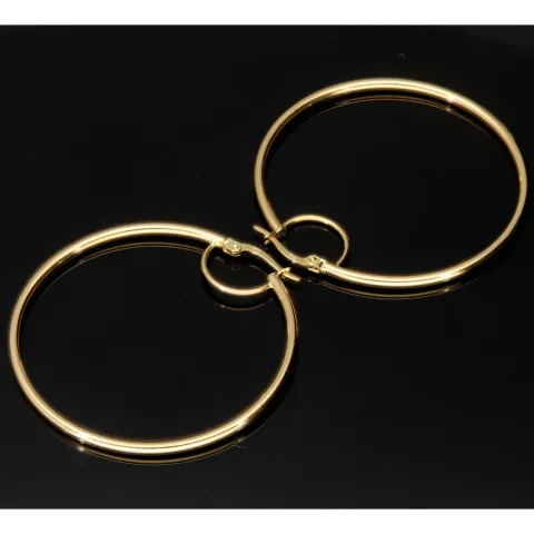 Zeitlose Creolen aus edlem, glänzend poliertem 14K / 585 Gold (Gelbgold)