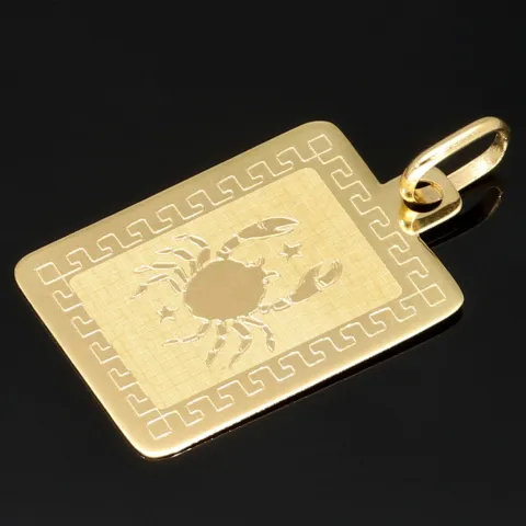 Funkelnder Sternzeichen "Krebs" - Anhänger aus 585 (14K) Gold mit detailreicher Gravur