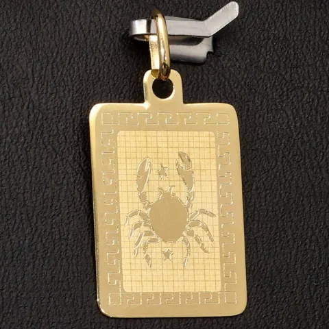Funkelnder Sternzeichen "Krebs" - Anhänger aus 585 (14K) Gold mit detailreicher Gravur