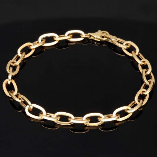 Hochwertig gearbeitetes Ankerarmband aus funkelndem 14K (585er) Gold - hochglanzpoliert -  ca. 19,5 cm lang und 5 mm breit