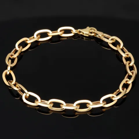 Hochwertig gearbeitetes Ankerarmband aus funkelndem 14K (585er) Gold - hochglanzpoliert - ca. 19,5 cm lang und 5 mm breit