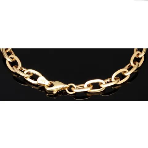 Hochwertig gearbeitetes Ankerarmband aus funkelndem 14K (585er) Gold - hochglanzpoliert - ca. 19,5 cm lang und 5 mm breit