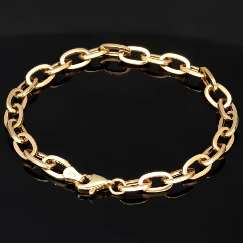Hochwertig gearbeitetes Ankerarmband aus funkelndem 14K (585er) Gold - hochglanzpoliert - ca. 19,5 cm lang und 5 mm breit