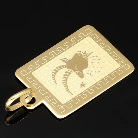 Stilvoller Sternzeichen Steinbock - Anhänger in feinem Design aus edlem Gold (14K / 585 Gelbgold)
