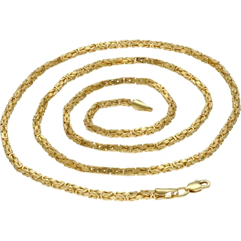Königskette aus echtem 14-Karat Gold (60 cm lang, 2 mm breit)