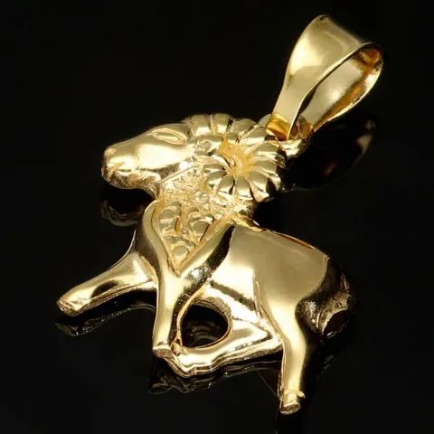 Sternzeichen Widder- Anhänger mit feinen Details aus hochwertigem, hochglanzpoliertem Gold (14K / 585 Gelbgold)