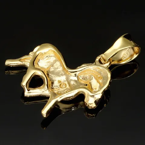 Sternzeichen Widder- Anhänger mit feinen Details aus hochwertigem, hochglanzpoliertem Gold (14K / 585 Gelbgold)