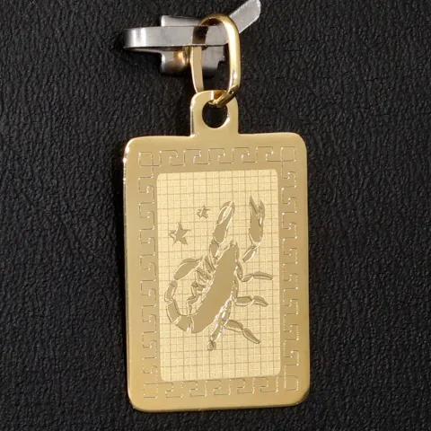 Fein gearbeiteter Skorpion - Anhänger aus funkelndem 585er 14K Gold mit detailreicher Gravur