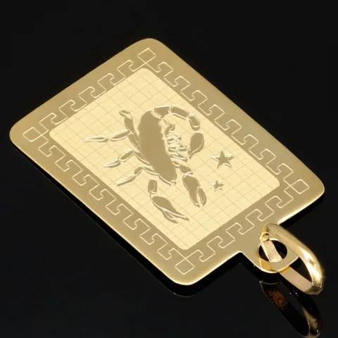 Fein gearbeiteter Skorpion - Anhänger aus funkelndem 585er 14K Gold mit detailreicher Gravur