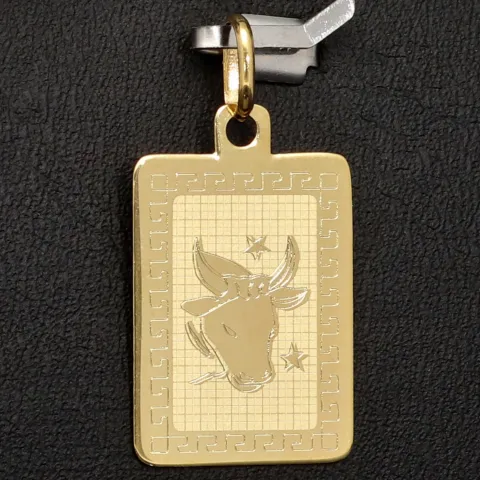 Exquisiter Stier- Anhänger aus exquisititem 14K 585 Gold mit fein graviertem Design
