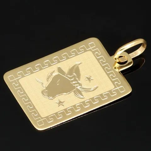 Exquisiter Stier- Anhänger aus exquisititem 14K 585 Gold mit fein graviertem Design