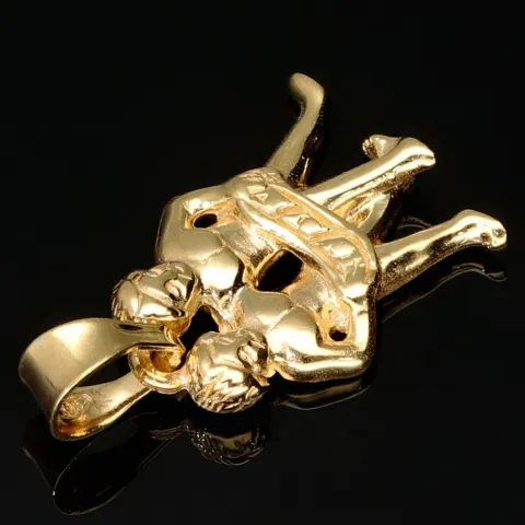 Sternzeichen Zwillinge - Anhänger - hochwertig gearbeitet - aus funkelndem Gold (14K / 585 Gelbgold)