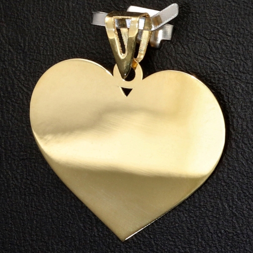 Exquisites Herz aus funkelndem Gold (14K 585 Gelbgold) - Herzanhänger aus hochglanzpoliertem Gelbgold