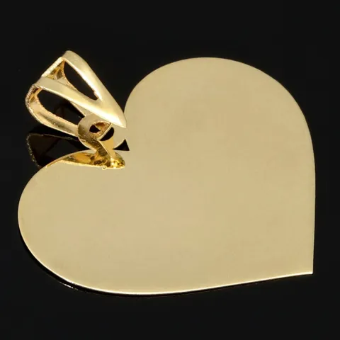 Exquisites Herz aus funkelndem Gold (14K 585 Gelbgold) - Herzanhänger aus hochglanzpoliertem Gelbgold