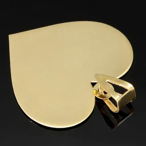 Exquisites Herz aus funkelndem Gold (14K 585 Gelbgold) - Herzanhänger aus hochglanzpoliertem Gelbgold
