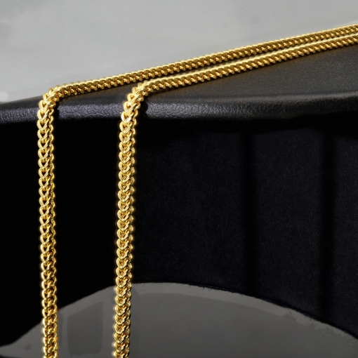Goldkette / Fuchsschwanzkette aus hochwertigem 585 14k Gold (ca. 60cm lang, 2mm breit) - erstklassige Verarbeitung