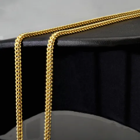 Goldkette / Fuchsschwanzkette aus hochwertigem 585 14k Gold (ca. 60cm lang, 2mm breit) - erstklassige Verarbeitung