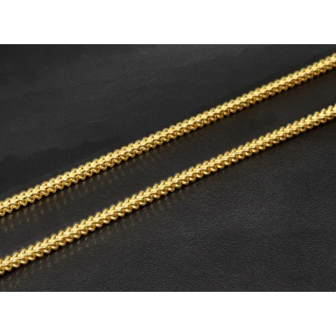 Goldkette / Fuchsschwanzkette aus hochwertigem 585 14k Gold (ca. 60cm lang, 2mm breit) - erstklassige Verarbeitung