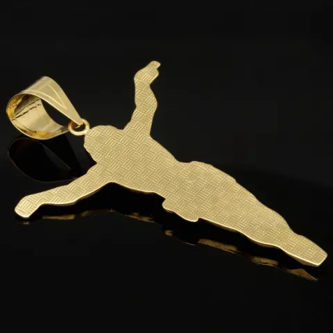 Hochwertiger Jesus Christus Anhänger aus funkelndem Bicolor Gold (Gelbgold und Weißgold) mit Zirkoniabesatz