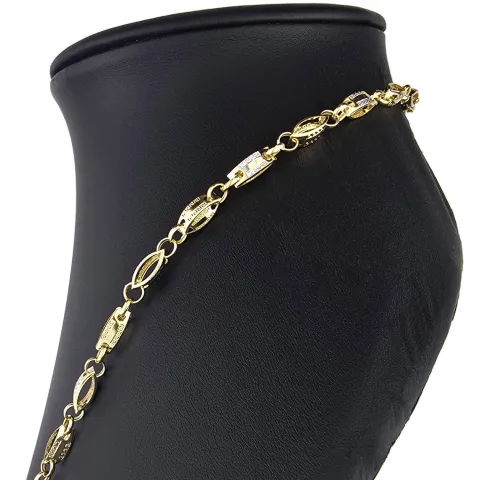 Exklusive Halskette aus 14K/585 Bicolor Gold in filigranem Greco-Design ca. 65cm, 4mm