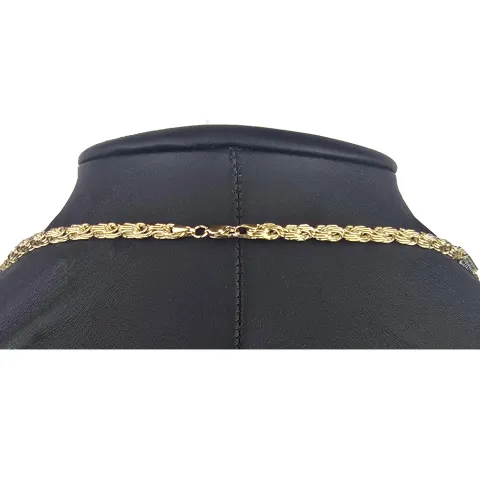 Außergewöhnliche Königskette aus 585er Gelbgold 14K mit schwarzem Zirkoniabesatz – 60cm Länge , 4,5mm Breite