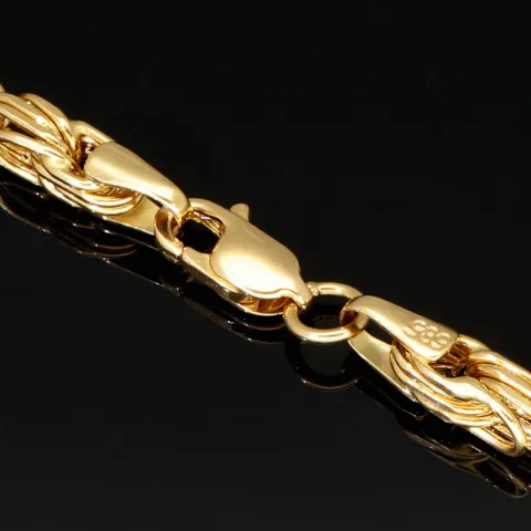 Außergewöhnliche Königskette aus 585er Gelbgold 14K mit schwarzem Zirkoniabesatz – 60cm Länge , 4,5mm Breite