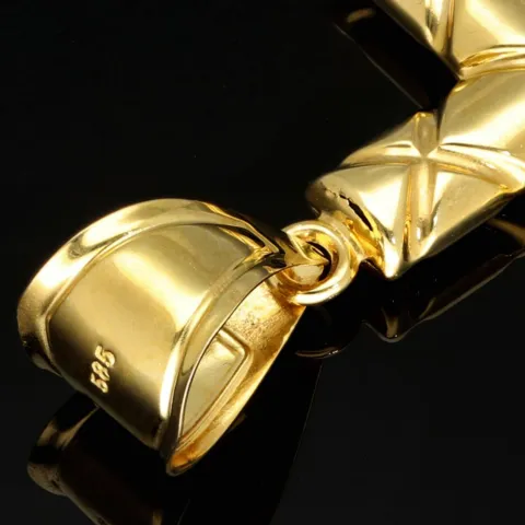Edles Kreuz mit charaktervollem, modernen Dekor aus Gold 14k (585er) Gelbgold