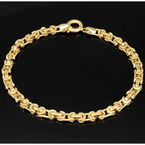 Exklusives Königsarmband in modernem, flachen Design aus hochwertigem Gold 585 14k ca. Länge ca. 21,5cm, Breite ca. 5mm