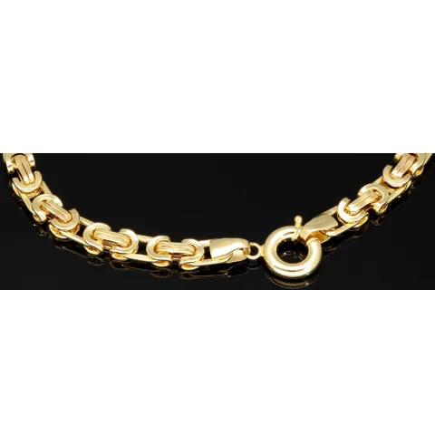 Exklusives Königsarmband in modernem, flachen Design aus hochwertigem Gold 585 14k ca. Länge ca. 21,5cm, Breite ca. 5mm