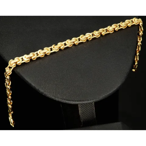 Exklusives Königsarmband in modernem, flachen Design aus hochwertigem Gold 585 14k ca. Länge ca. 21,5cm, Breite ca. 5mm