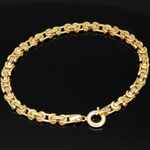Exklusives Königsarmband in modernem, flachen Design aus hochwertigem Gold 585 14k ca. Länge ca. 21,5cm, Breite ca. 5mm
