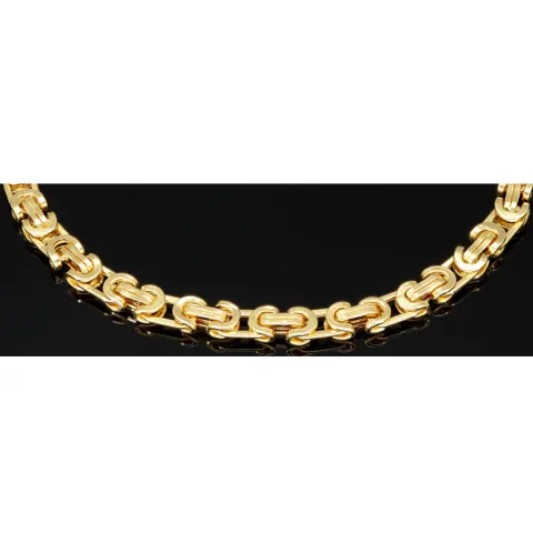 Exklusives Königsarmband in modernem, flachen Design aus hochwertigem Gold 585 14k ca. Länge ca. 21,5cm, Breite ca. 5mm