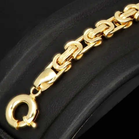 Exklusives Königsarmband in modernem, flachen Design aus hochwertigem Gold 585 14k ca. Länge ca. 21,5cm, Breite ca. 5mm