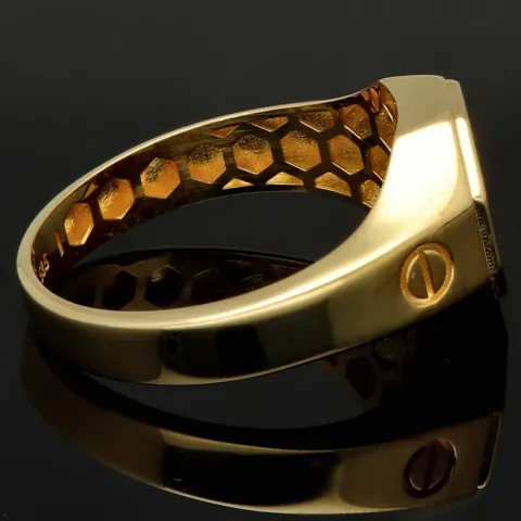 Edler Siegelring mit Kreuzmotiv und funkelnden Zirkonia aus 585er 14 Karat Gelbgold (Ringgröße ca. 65)
