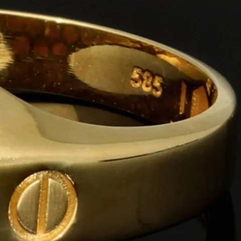 Edler Siegelring mit Kreuzmotiv und funkelnden Zirkonia aus 585er 14 Karat Gelbgold (Ringgröße ca. 65)