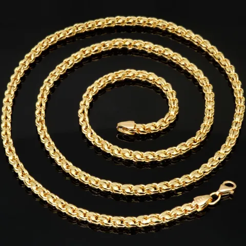Außergewöhnliche Ankerkette aus exquisitem 585 / 14K Gold (Gelbgold) - hochwertig gearbeitet - ca. 65 cm Länge 3,5 mm Breite