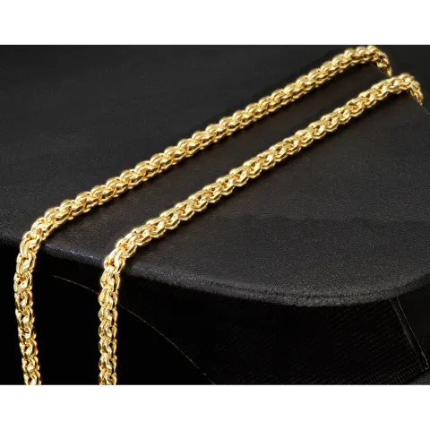 Außergewöhnliche Ankerkette aus exquisitem 585 / 14K Gold (Gelbgold) - hochwertig gearbeitet - ca. 65 cm Länge 3,5 mm Breite