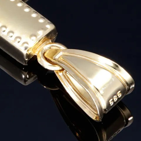 Hochglanzpolierter Anhänger aus 14K 585 Gold (Gelbgold) - Kreuzanhänger aus mit feinem Design