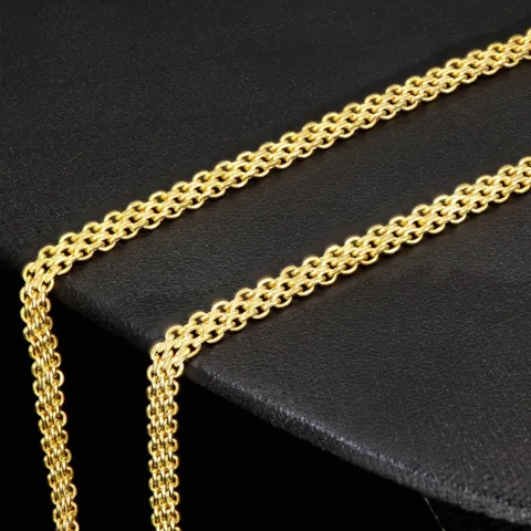 Hochwertig gearbeitete Goldkette, fein gegliedert, aus funkelndem Gelbgold (585/14k Gold) in ca. 48 cm Länge - 4 mm Breite