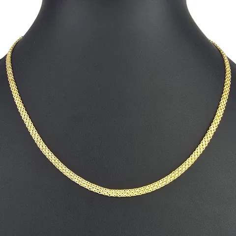 Hochwertig gearbeitete Goldkette, fein gegliedert, aus funkelndem Gelbgold (585/14k Gold) in ca. 48 cm Länge - 4 mm Breite
