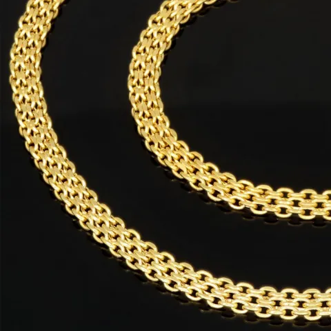 Hochwertig gearbeitete Goldkette, fein gegliedert, aus funkelndem Gelbgold (585/14k Gold) in ca. 48 cm Länge - 4 mm Breite