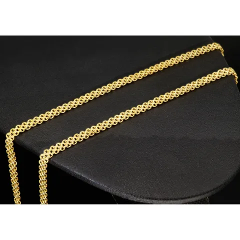 Hochwertig gearbeitete Goldkette, fein gegliedert, aus funkelndem Gelbgold (585/14k Gold) in ca. 48 cm Länge - 4 mm Breite