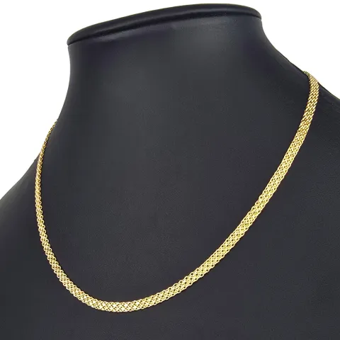 Hochwertig gearbeitete Goldkette, fein gegliedert, aus funkelndem Gelbgold (585/14k Gold) in ca. 48 cm Länge - 4 mm Breite
