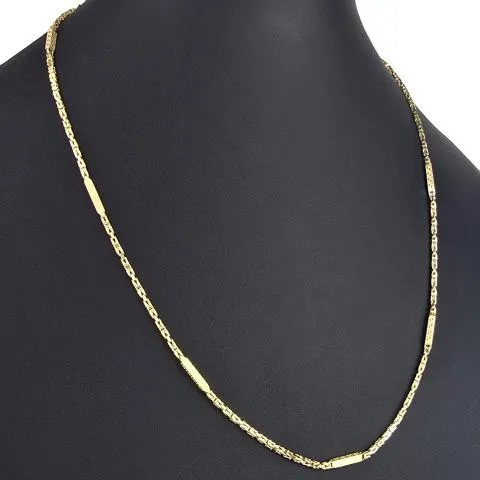 Außergewöhnliche Königskette mit dekorativen Elementen mit feinem Greco-Dekor verziert aus hochwertigem 585er Gold (14 K) (ca. 8,8 g, 60cm, 2,5mm)